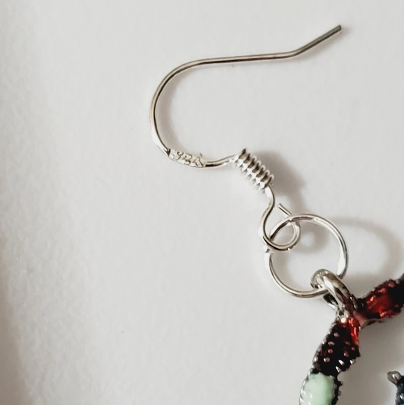 SALE! Crab pendant earrings set 925 sterling silver handmade enamel NICE! Beach - Picture 16 of 16